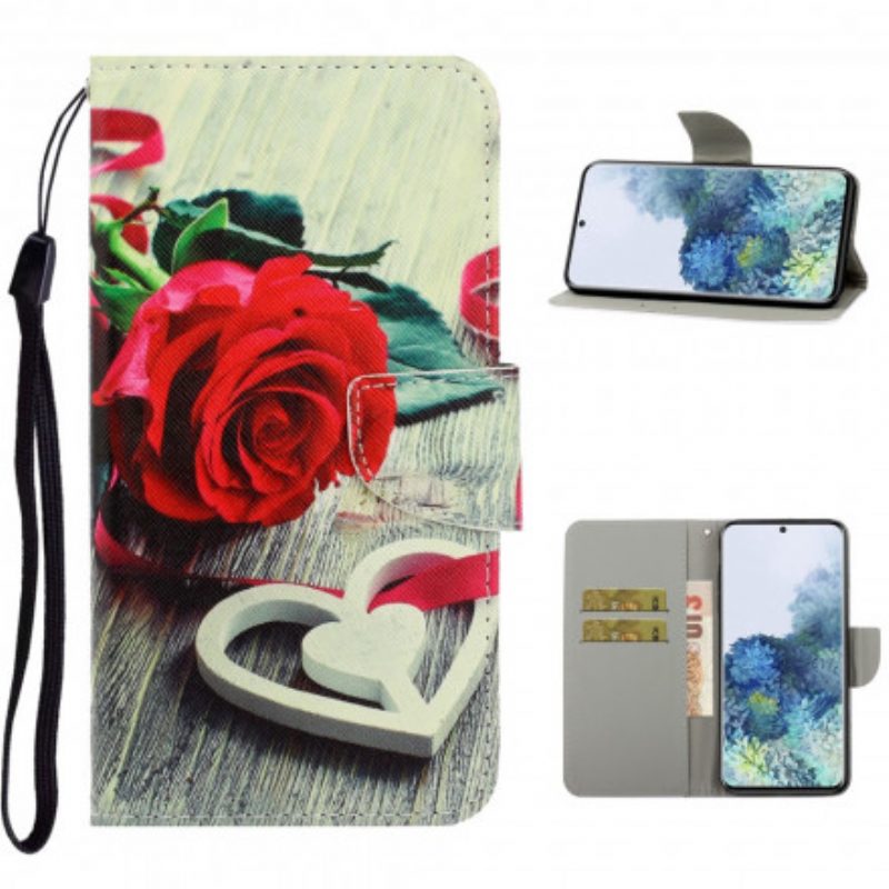 Custodia in pelle Samsung Galaxy S21 Ultra 5G Fiori Strappy Colorati