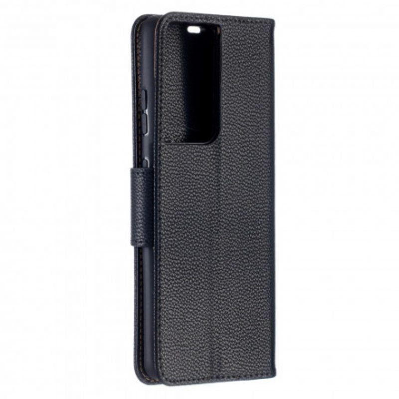 Custodia in pelle Samsung Galaxy S21 Ultra 5G Folio Cover Litchi Rabat Obliquo