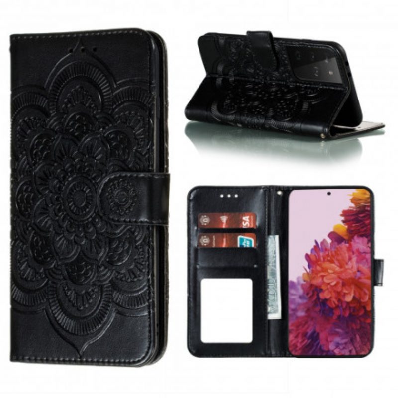 Custodia in pelle Samsung Galaxy S21 Ultra 5G Mandala Completo