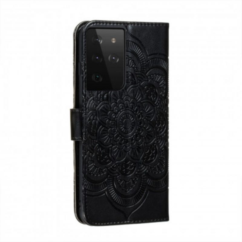 Custodia in pelle Samsung Galaxy S21 Ultra 5G Mandala Completo