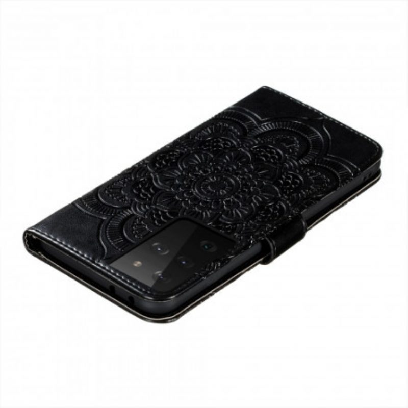 Custodia in pelle Samsung Galaxy S21 Ultra 5G Mandala Completo