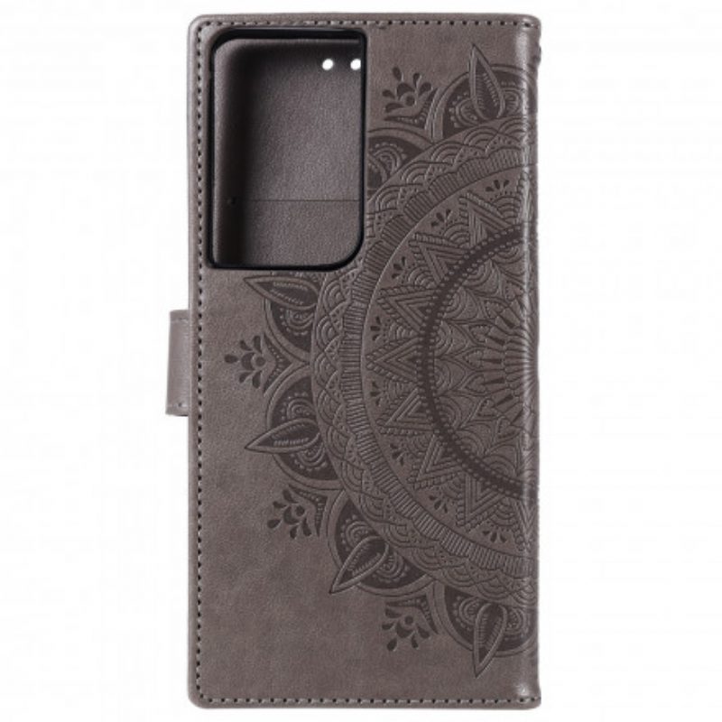 Custodia in pelle Samsung Galaxy S21 Ultra 5G Mandala Del Sole