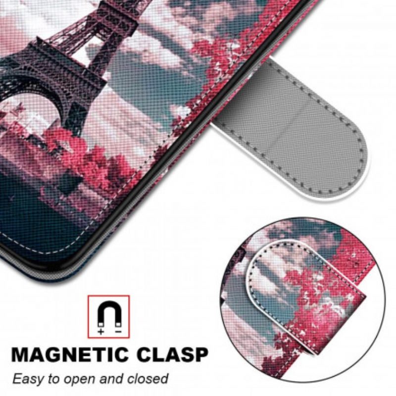 Custodia in pelle Samsung Galaxy S21 Ultra 5G Parigi In Fiore