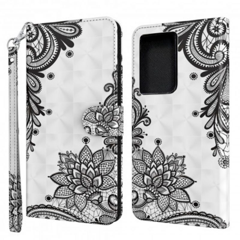 Custodia in pelle Samsung Galaxy S21 Ultra 5G Pizzo Elegante