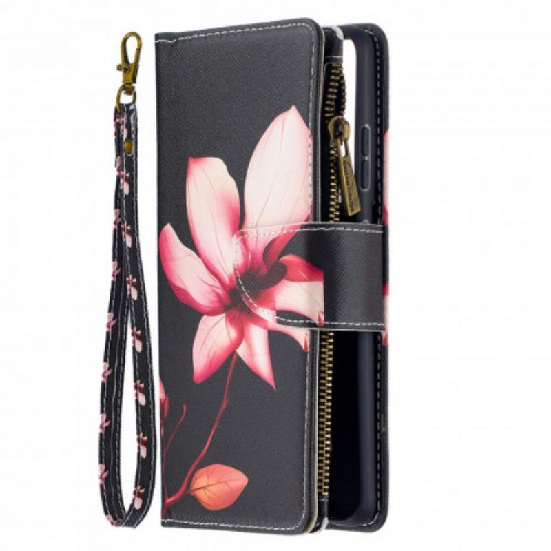 Custodia in pelle Samsung Galaxy S21 Ultra 5G Tasca Con Zip A Fiore