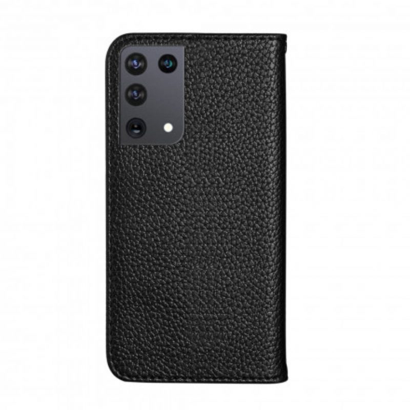 Folio Cover Samsung Galaxy S21 Ultra 5G Custodia in pelle Ecopelle Litchi Ultra Chic