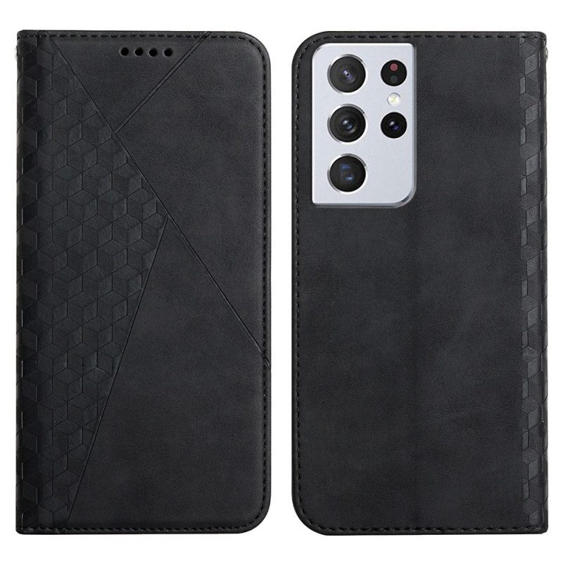 Folio Cover Samsung Galaxy S21 Ultra 5G Custodia in pelle Geo Effetto Pelle