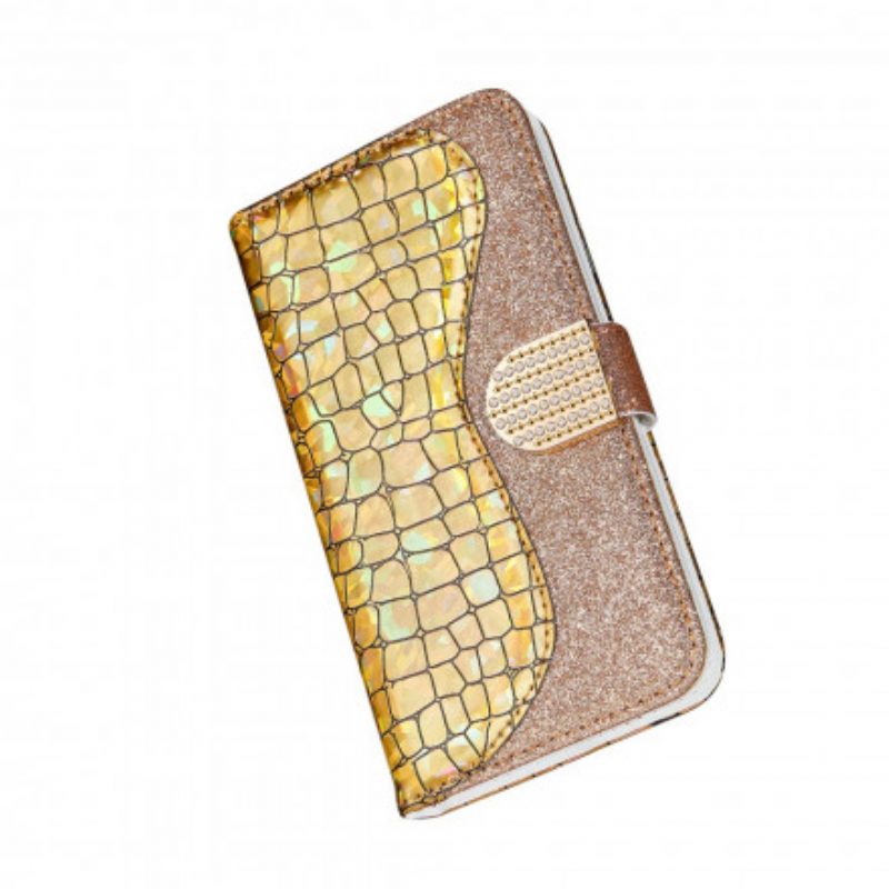 Folio Cover Samsung Galaxy S21 Ultra 5G Diamanti Coccodrillo