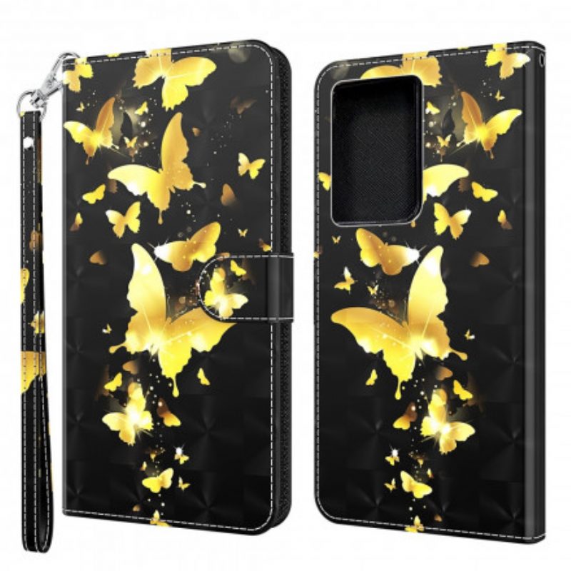 Folio Cover Samsung Galaxy S21 Ultra 5G Farfalle Gialle