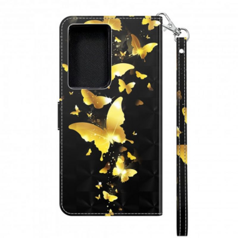 Folio Cover Samsung Galaxy S21 Ultra 5G Farfalle Gialle