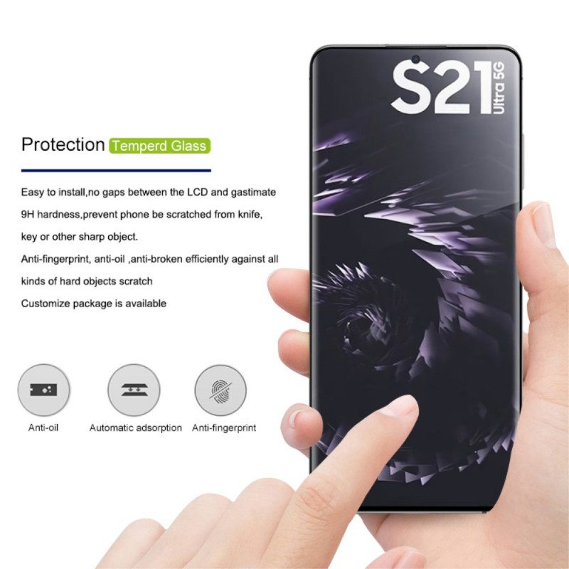 Protezione In Vetro Temperato Per Samsung Galaxy S21 Ultra 5G Amorus