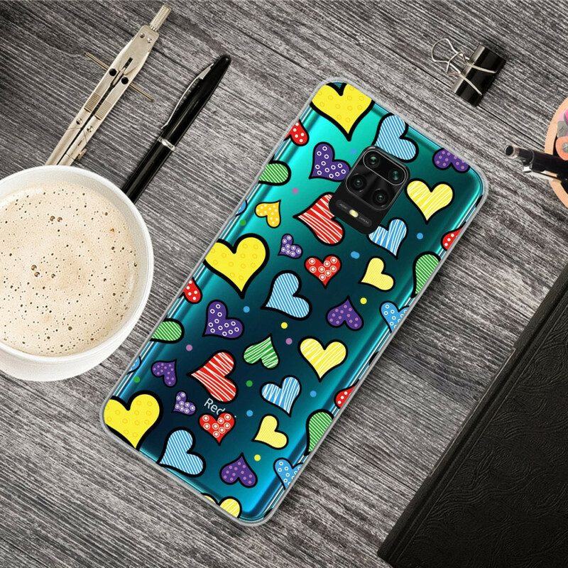 Cover Xiaomi Redmi Note 9S / 9 Pro Cuori Multicolori