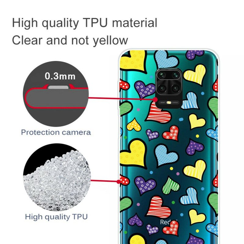 Cover Xiaomi Redmi Note 9S / 9 Pro Cuori Multicolori