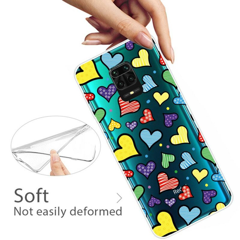 Cover Xiaomi Redmi Note 9S / 9 Pro Cuori Multicolori