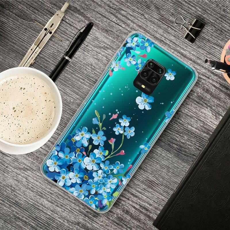 Cover Xiaomi Redmi Note 9S / 9 Pro Fiori Blu