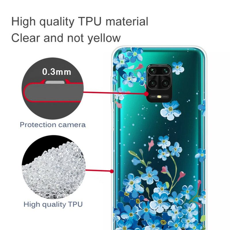 Cover Xiaomi Redmi Note 9S / 9 Pro Fiori Blu