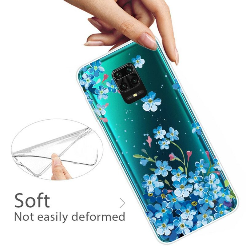 Cover Xiaomi Redmi Note 9S / 9 Pro Fiori Blu