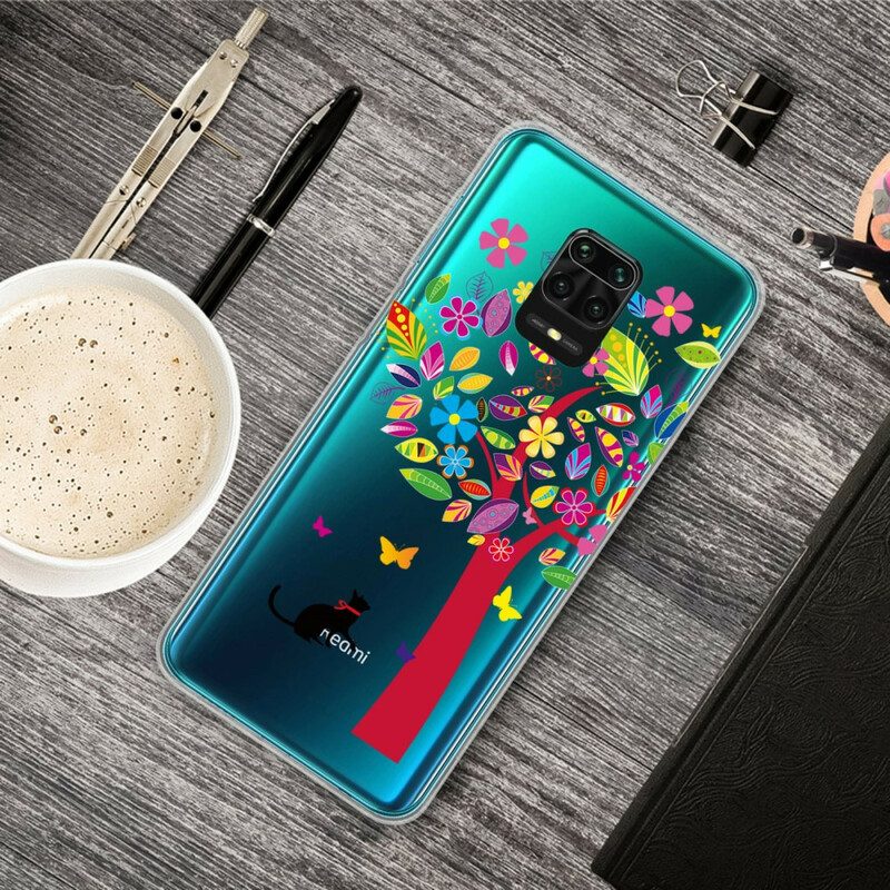 Cover Xiaomi Redmi Note 9S / 9 Pro Gatto Sotto L'albero Colorato