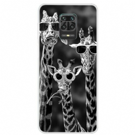 Cover Xiaomi Redmi Note 9S / 9 Pro Giraffe Con Gli Occhiali