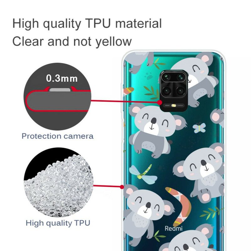 Cover Xiaomi Redmi Note 9S / 9 Pro Piccoli Panda Grigi