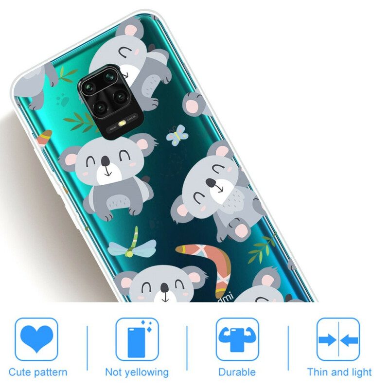 Cover Xiaomi Redmi Note 9S / 9 Pro Piccoli Panda Grigi