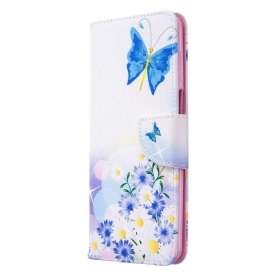 Custodia in pelle Xiaomi Redmi Note 9S / 9 Pro Farfalle E Fiori Dipinti