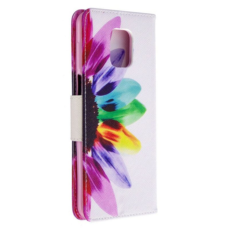 Custodia in pelle Xiaomi Redmi Note 9S / 9 Pro Fiore Dell'acquerello