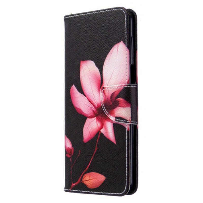 Custodia in pelle Xiaomi Redmi Note 9S / 9 Pro Fiore Rosa