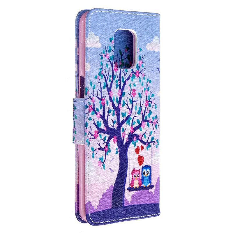 Custodia in pelle Xiaomi Redmi Note 9S / 9 Pro Gufi Sull'altalena