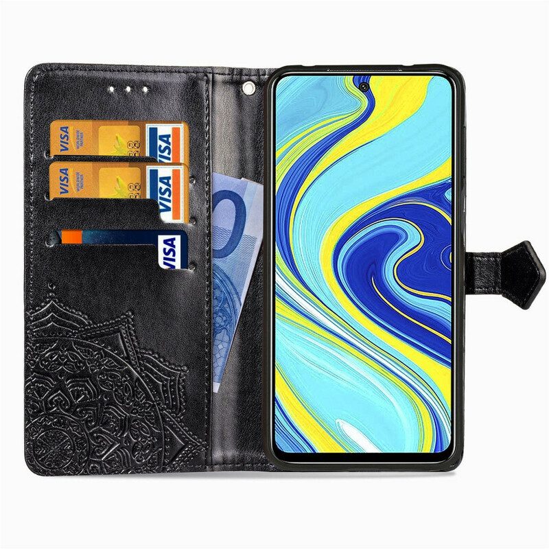 Custodia in pelle Xiaomi Redmi Note 9S / 9 Pro Mandala Medioevo