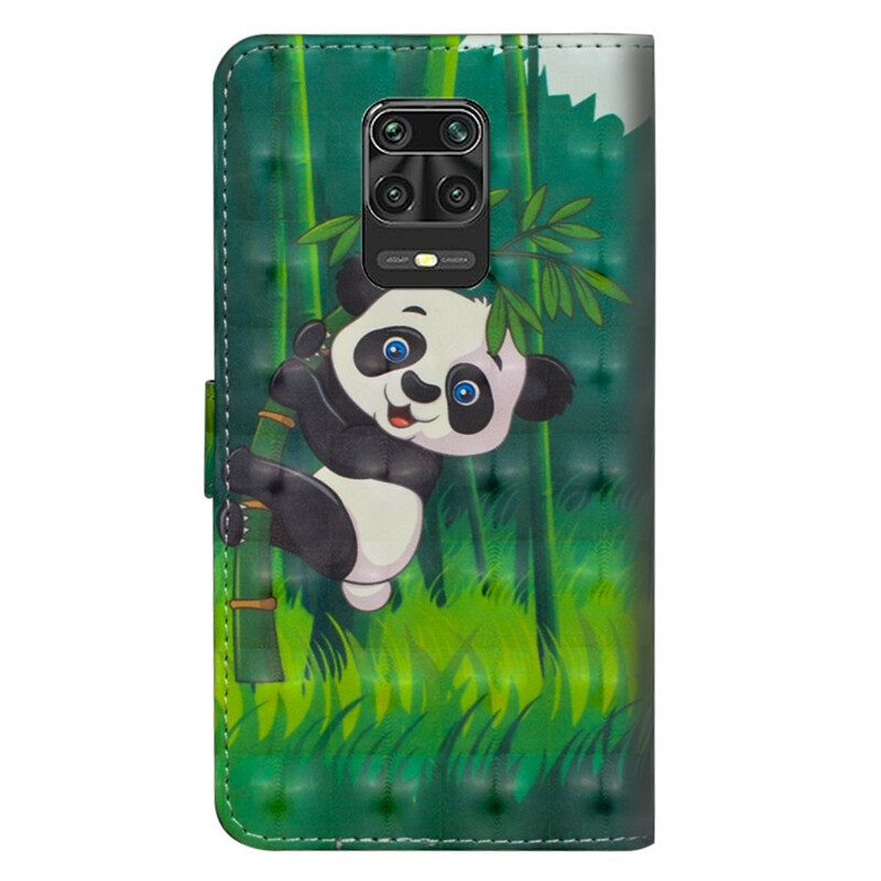 Custodia in pelle Xiaomi Redmi Note 9S / 9 Pro Panda E Bambù