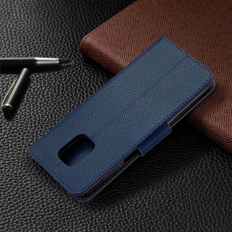 Folio Cover Xiaomi Redmi Note 9S / 9 Pro Effetto Pelle Litchi