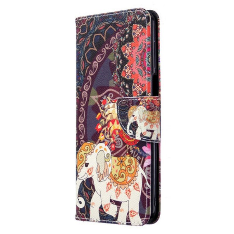 Folio Cover Xiaomi Redmi Note 9S / 9 Pro Elefanti Indiani