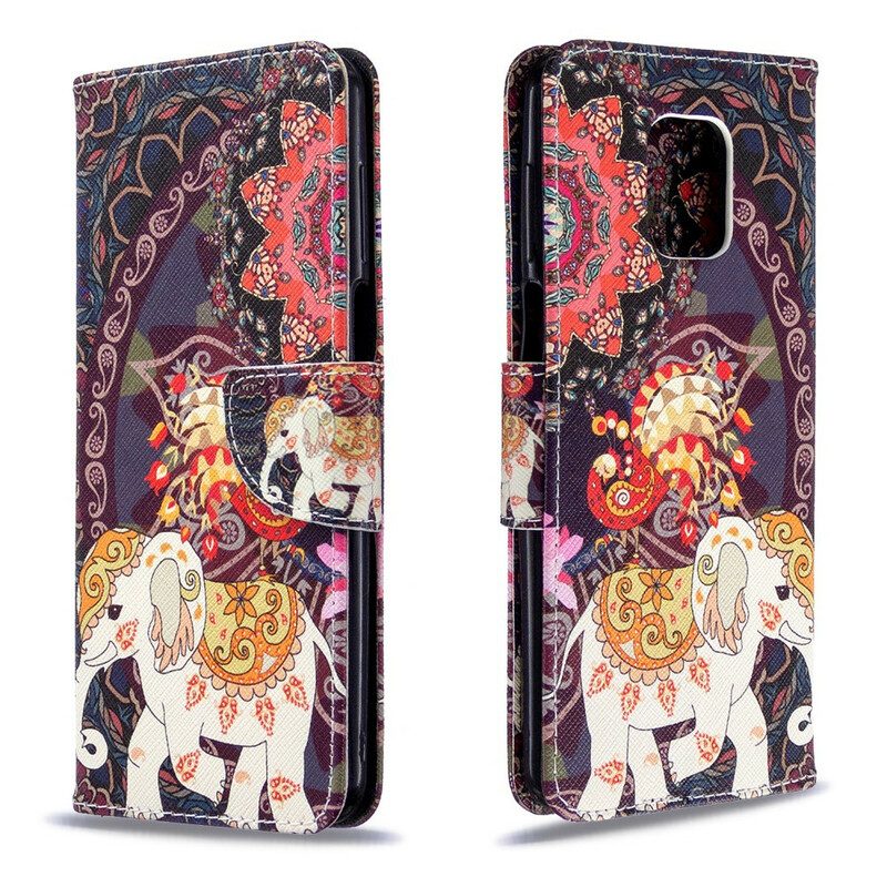 Folio Cover Xiaomi Redmi Note 9S / 9 Pro Elefanti Indiani