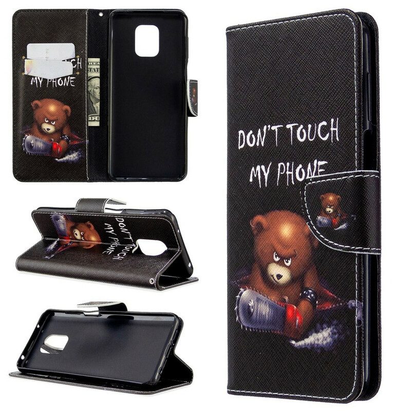 Folio Cover Xiaomi Redmi Note 9S / 9 Pro Orso Pericoloso