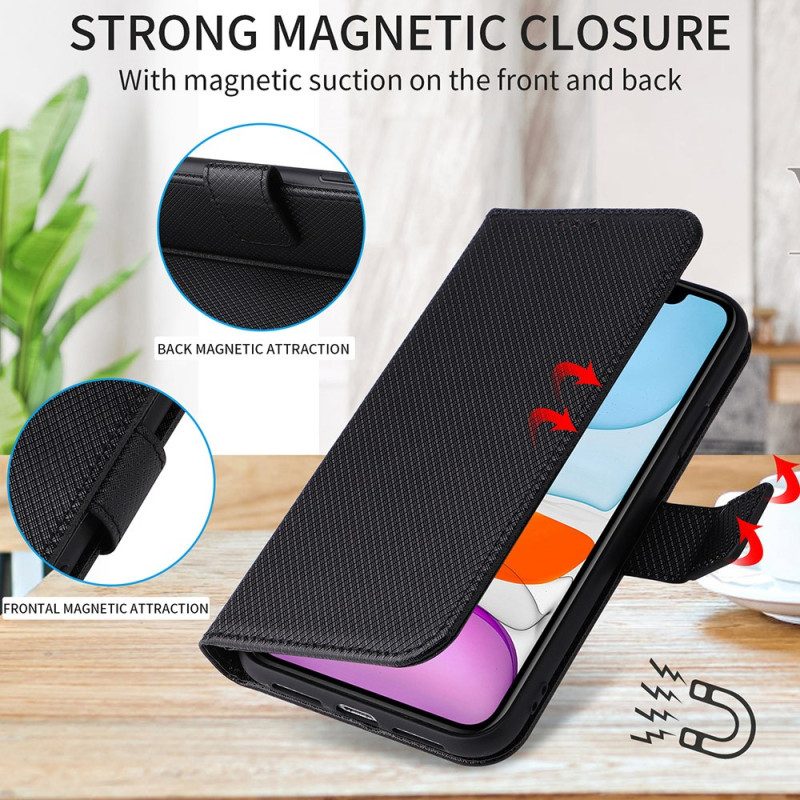 Folio Cover Honor Magic 5 Lite Elegante Finta Pelle Con Cinturino