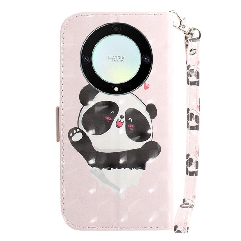 Folio Cover Honor Magic 5 Lite Panda Love Con Cordino