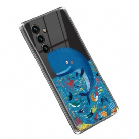 Cover Samsung Galaxy A14 / A14 5G Balena Colorata Trasparente