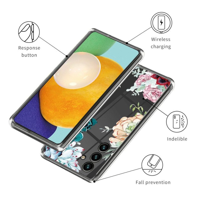 Cover Samsung Galaxy A14 / A14 5G Bouquet Di Fiori Senza Soluzione Di Continuità