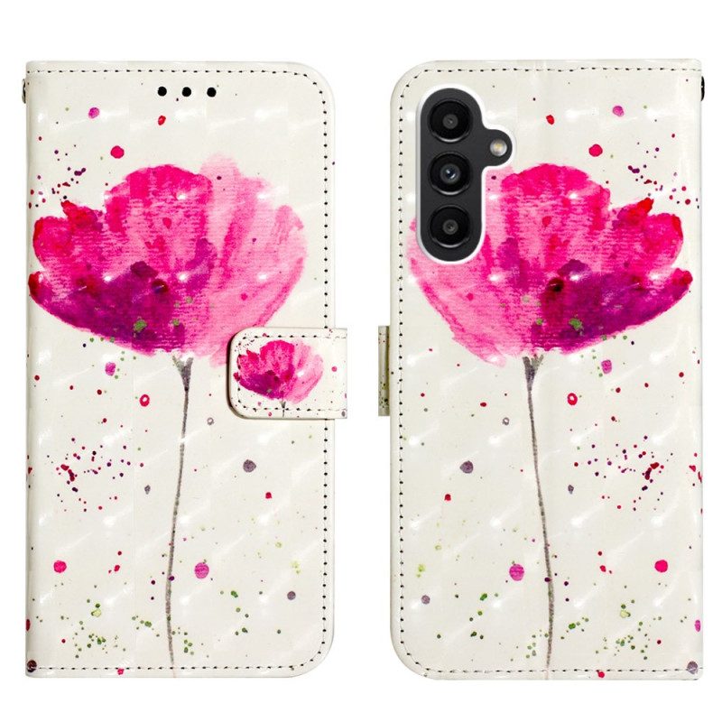 Cover Samsung Galaxy A14 / A14 5G Cinturino Papavero