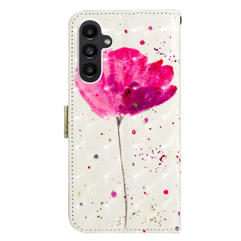 Cover Samsung Galaxy A14 / A14 5G Cinturino Papavero