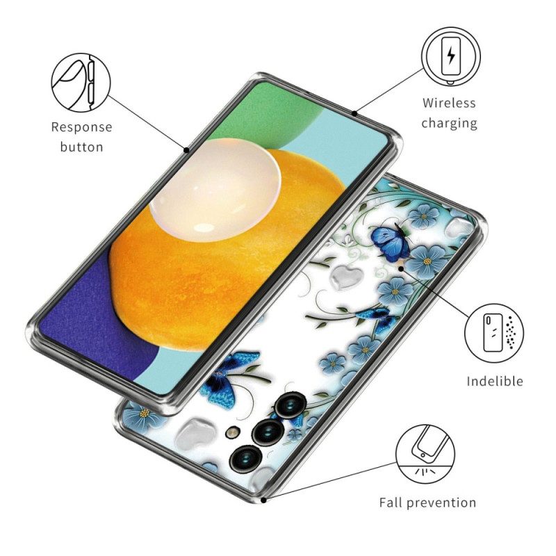 Cover Samsung Galaxy A14 / A14 5G Farfalle Trasparenti In Volo