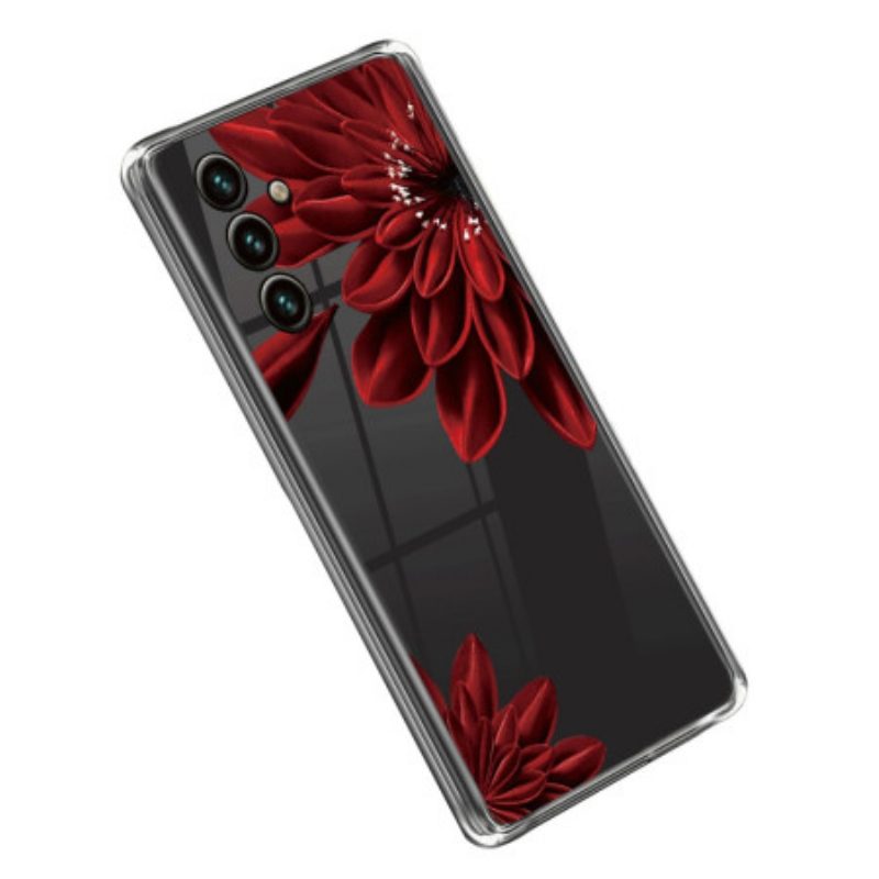 Cover Samsung Galaxy A14 / A14 5G Fiore Rosso Senza Cuciture