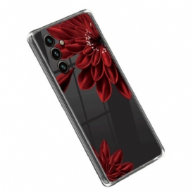 Cover Samsung Galaxy A14 / A14 5G Fiore Rosso Senza Cuciture
