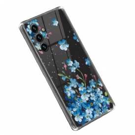 Cover Samsung Galaxy A14 / A14 5G Fiori Blu Senza Soluzione Di Continuità