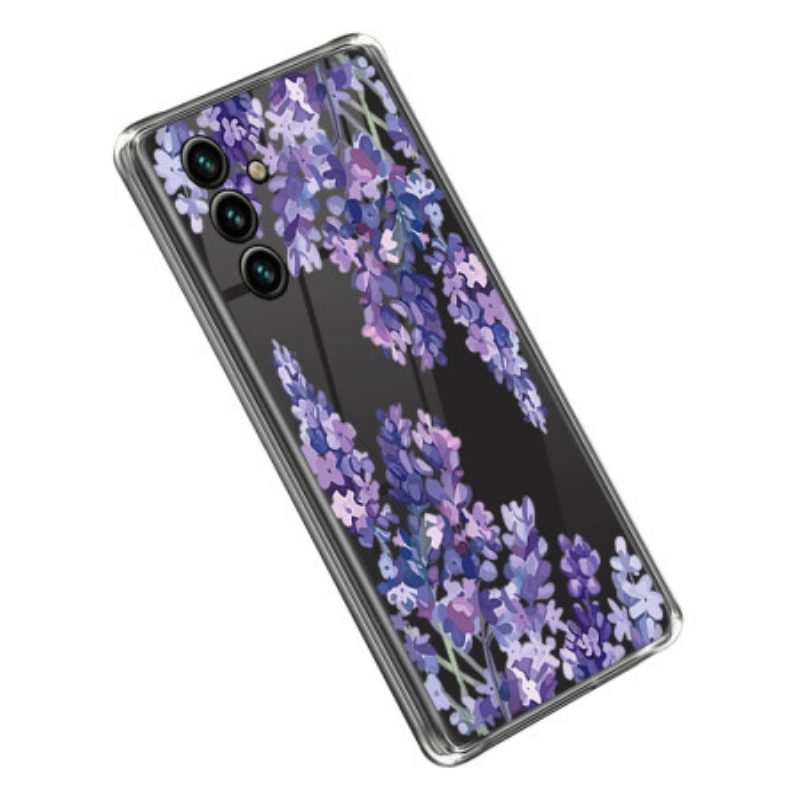 Cover Samsung Galaxy A14 / A14 5G Fiori Viola Senza Soluzione Di Continuità