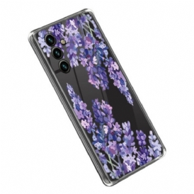 Cover Samsung Galaxy A14 / A14 5G Fiori Viola Senza Soluzione Di Continuità