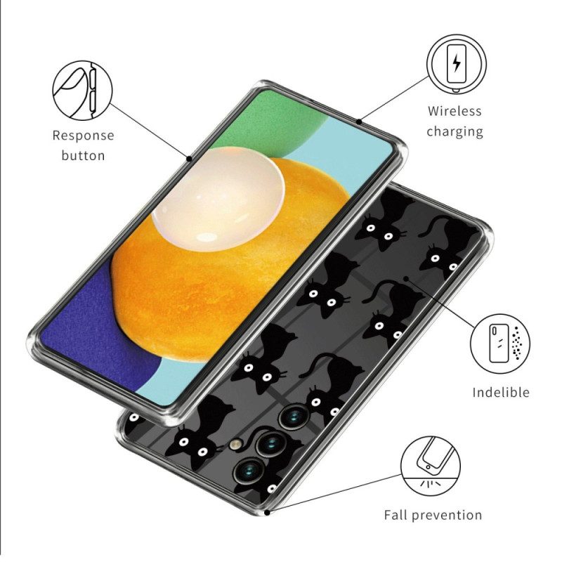 Cover Samsung Galaxy A14 / A14 5G Gatti Neri Senza Soluzione Di Continuità