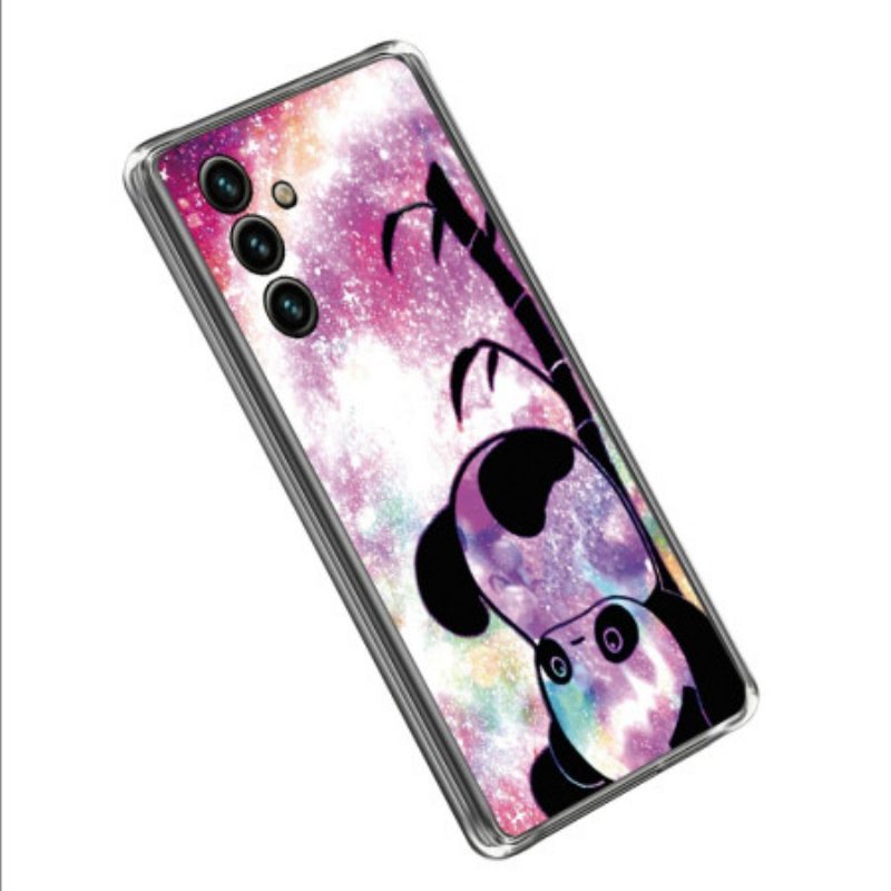 Cover Samsung Galaxy A14 / A14 5G Panda In Silicone A Testa In Giù