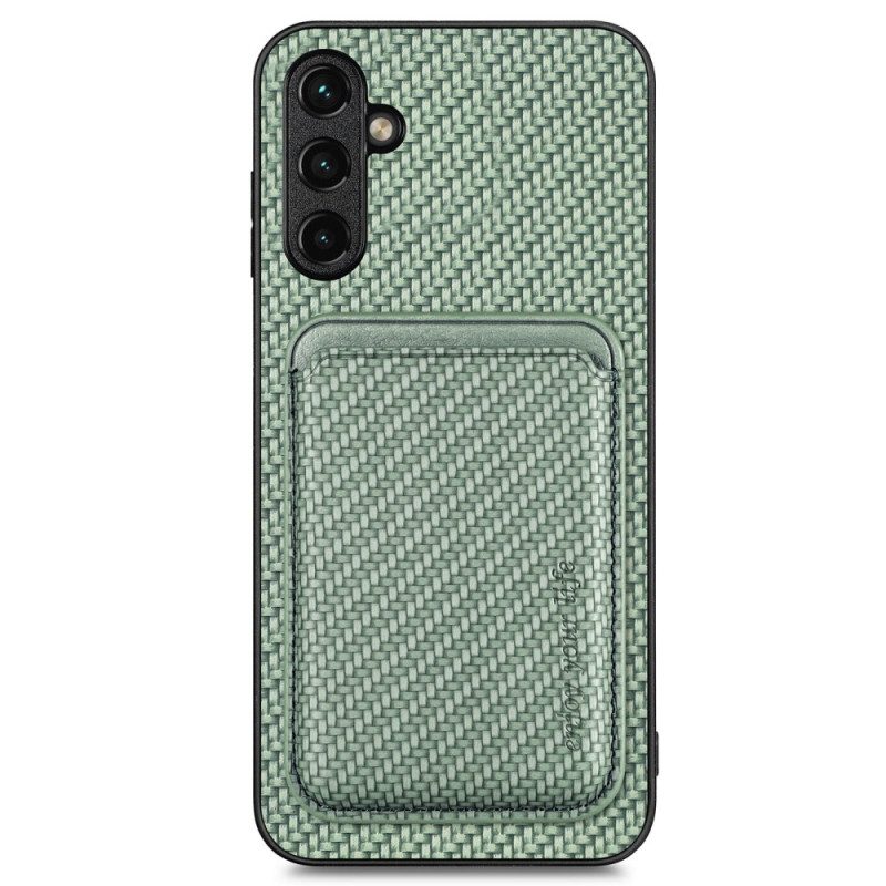 Cover Samsung Galaxy A14 / A14 5G Portacarte Staccabile In Fibra Di Carbonio